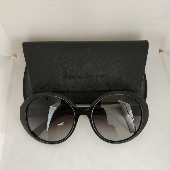 FERRAGAMO 57MM Black Oval Sunglasses main image 7